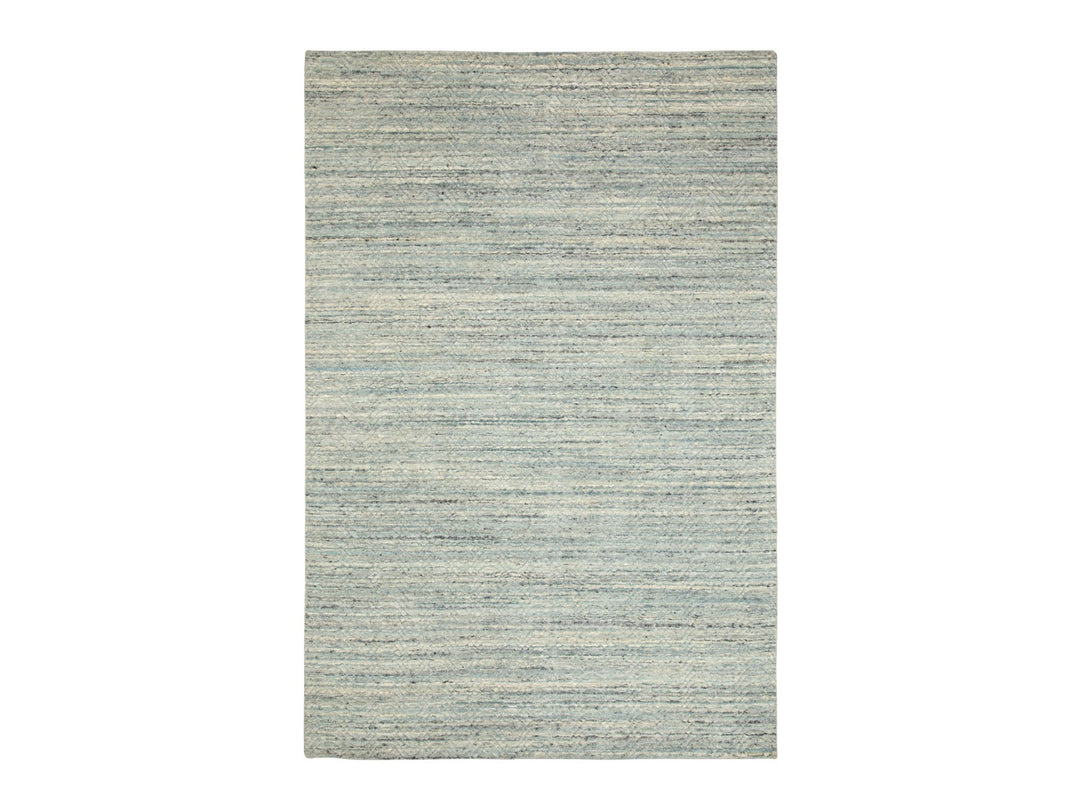 6'0" x 9'0" New Hand Loomed Green Wool Rectangle Oriental Rug - MOA10258391