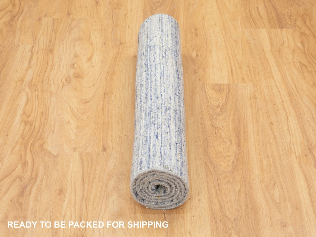 3'0" x 5'0" New Hand Loomed Grey Wool Rectangle Oriental Rug - MOA10258395