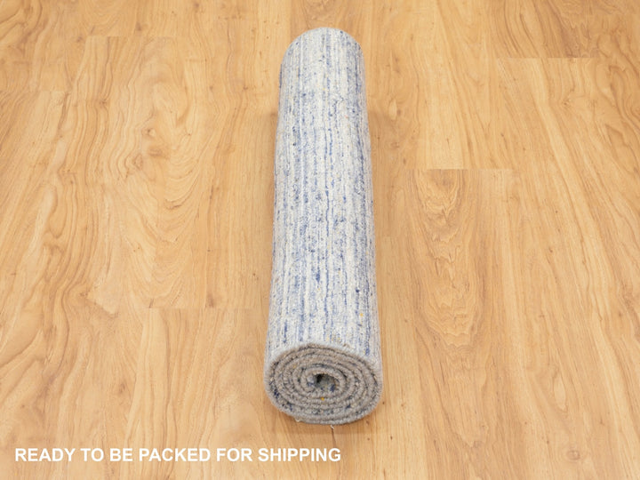 3'0" x 5'0" New Hand Loomed Grey Wool Rectangle Oriental Rug - MOA10258395