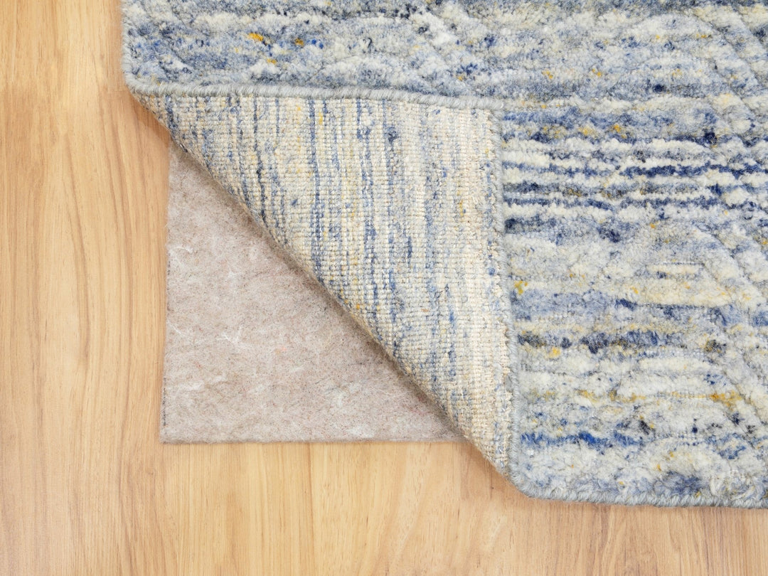 2'6" x 9'9" New Hand Loomed Grey Wool Runner Oriental Rug - MOA10258402