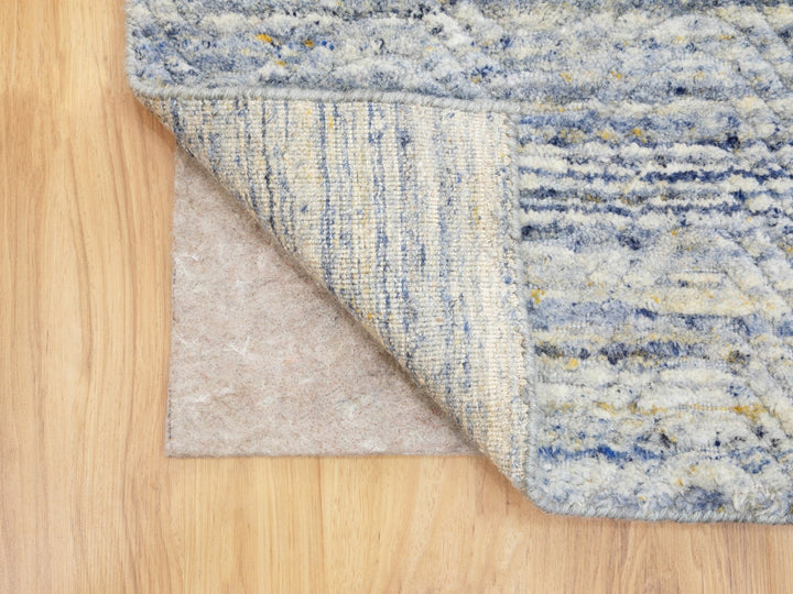 2'6" x 9'9" New Hand Loomed Grey Wool Runner Oriental Rug - MOA10258402