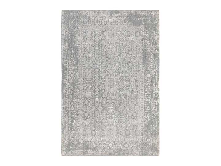 5'10" x 9'1" New Hand Loomed Grey Wool & Art Silk Rectangle Oriental Rug - MOA10258409