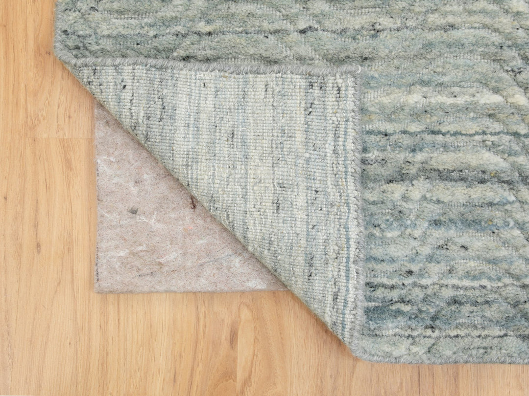 2'6" x 11'10" New Hand Loomed Green Wool Runner Oriental Rug - MOA10258572