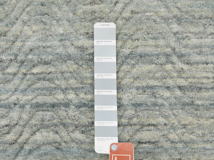 2'6" x 11'10" New Hand Loomed Green Wool Runner Oriental Rug - MOA10258572