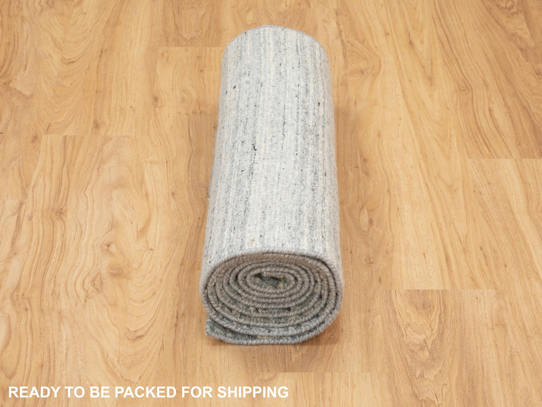 2'6" x 11'10" New Hand Loomed Green Wool Runner Oriental Rug - MOA10258572