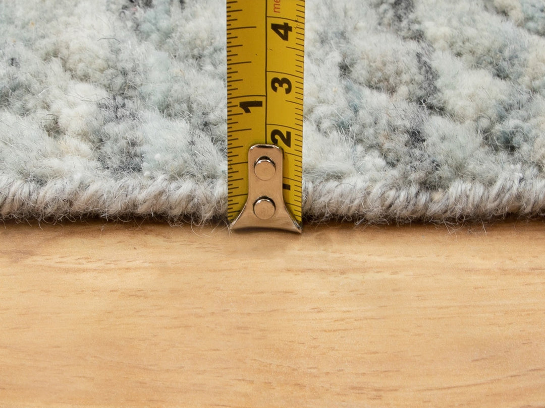 2'6" x 11'10" New Hand Loomed Green Wool Runner Oriental Rug - MOA10258572