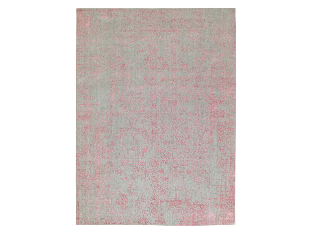 10'0" x 14'1" New Hand Loomed Pink Wool & Art Silk Rectangle Oriental Rug - MOA10258581