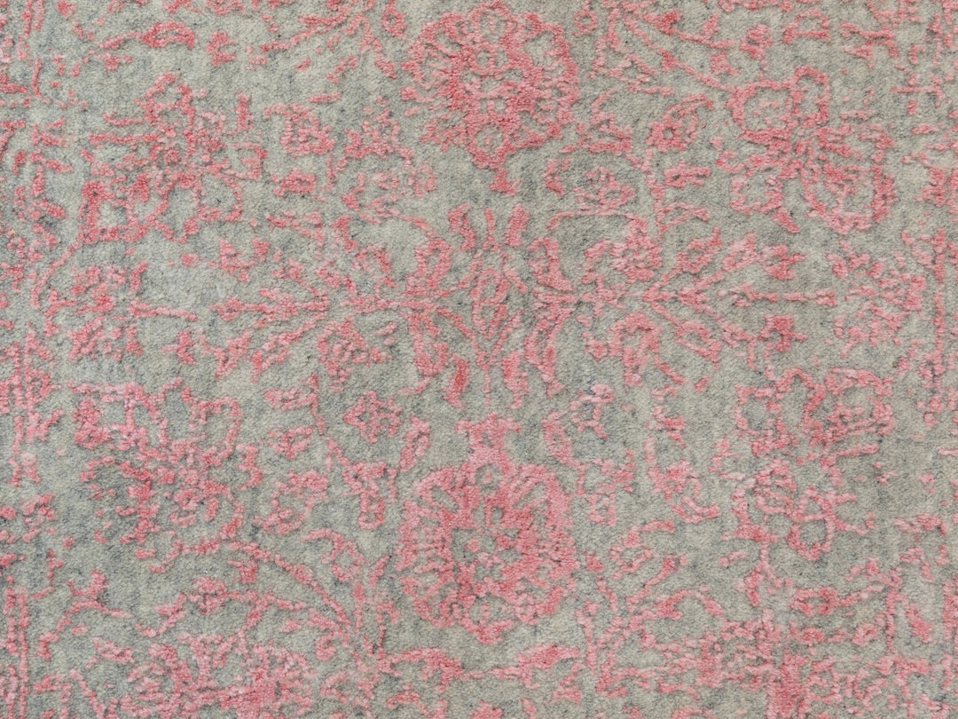 2'6" x 11'10" New Hand Loomed Pink Wool & Art Silk Runner Oriental Rug - MOA10258583