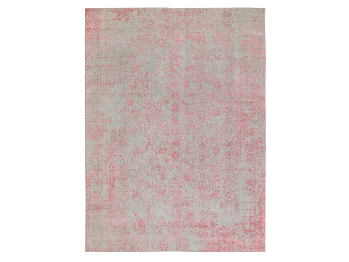 9'0" x 12'0" New Hand Loomed Pink Wool & Art Silk Rectangle Oriental Rug - MOA10258589