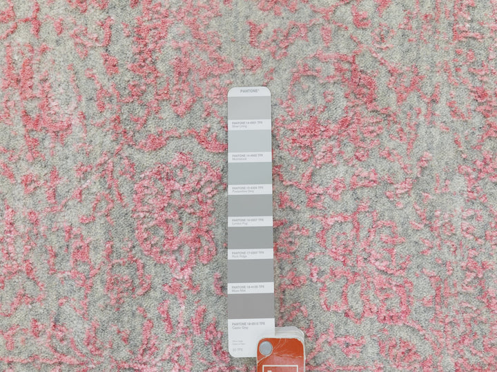 2'6" x 9'10" New Hand Loomed Pink Wool & Art Silk Runner Oriental Rug - MOA10258598