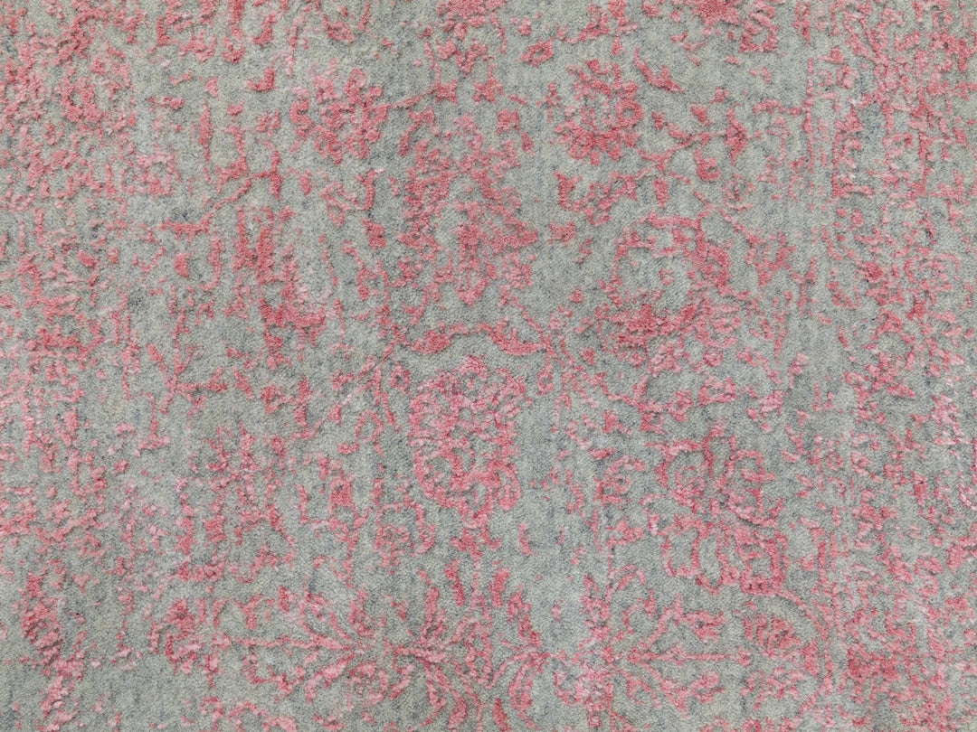 2'6" x 9'10" New Hand Loomed Pink Wool & Art Silk Runner Oriental Rug - MOA10258598