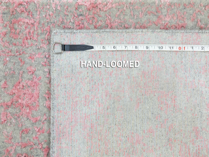 2'6" x 9'10" New Hand Loomed Pink Wool & Art Silk Runner Oriental Rug - MOA10258598