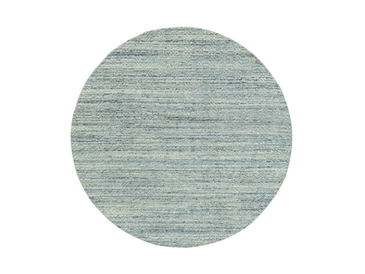 6'0" x 6'0" New Hand Loomed Green Wool Round Oriental Rug - MOA10258602