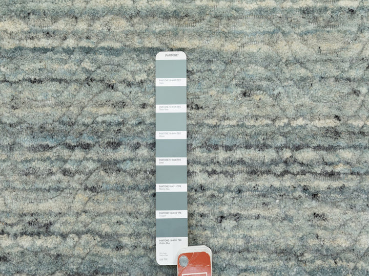 6'0" x 6'0" New Hand Loomed Green Wool Round Oriental Rug - MOA10258602