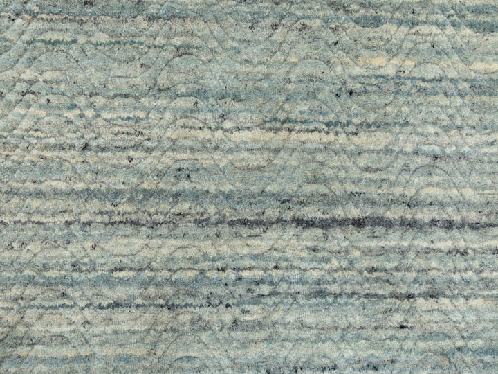 6'0" x 6'0" New Hand Loomed Green Wool Round Oriental Rug - MOA10258602