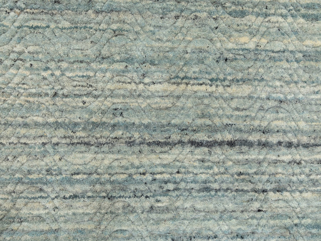 6'0" x 6'0" New Hand Loomed Green Wool Round Oriental Rug - MOA10258602