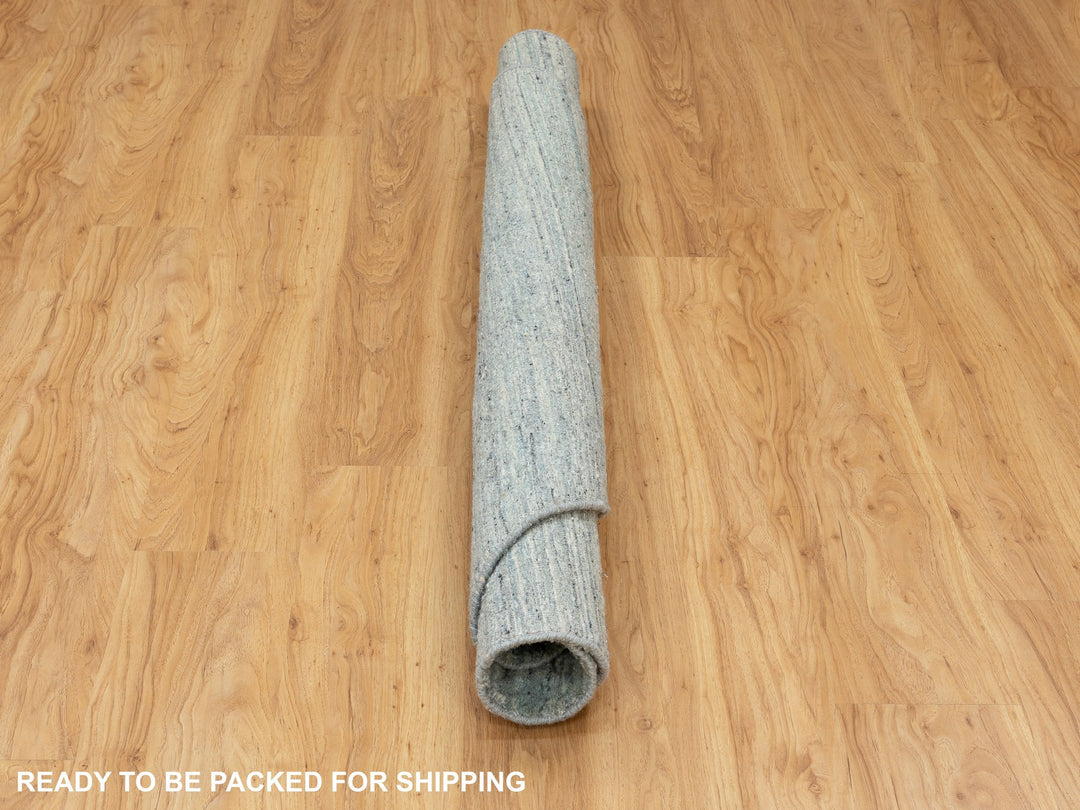 6'0" x 6'0" New Hand Loomed Green Wool Round Oriental Rug - MOA10258602