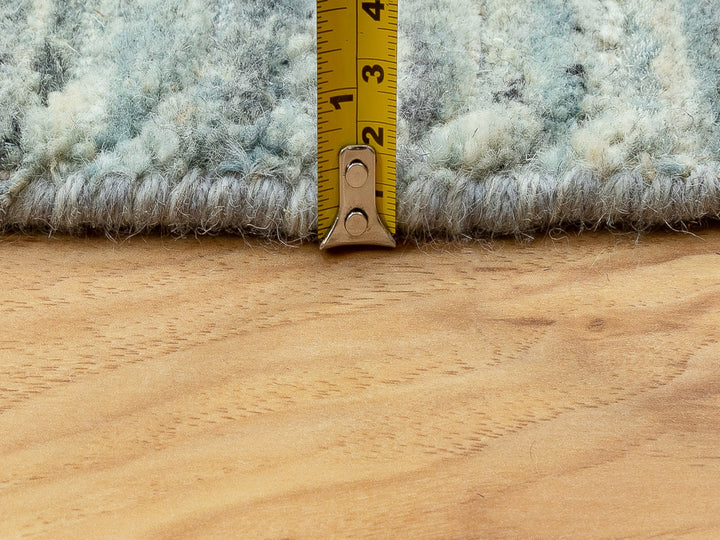 6'0" x 6'0" New Hand Loomed Green Wool Round Oriental Rug - MOA10258602