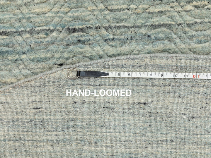 6'0" x 6'0" New Hand Loomed Green Wool Round Oriental Rug - MOA10258602