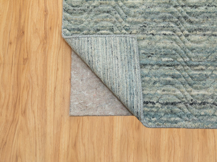 3'0" x 5'0" New Hand Loomed Green Wool Rectangle Oriental Rug - MOA10258618