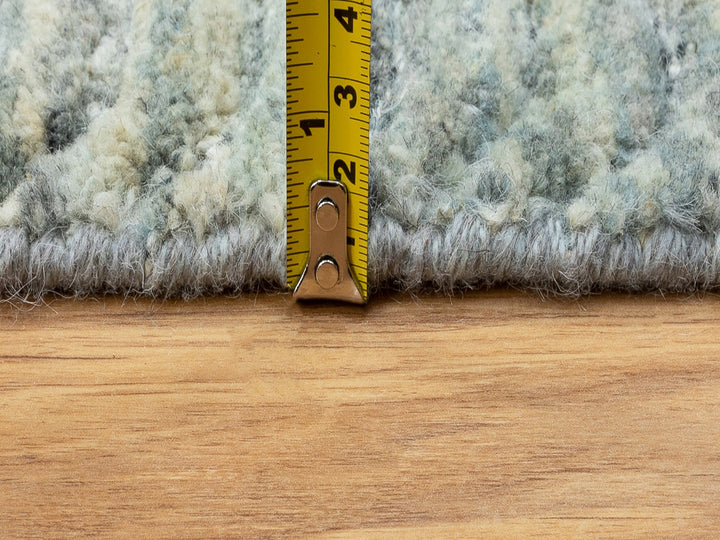 3'0" x 5'0" New Hand Loomed Green Wool Rectangle Oriental Rug - MOA10258618