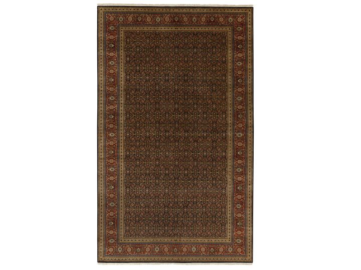 9'5" x 16'1" New Hand Knotted Black Wool Rectangle Oriental Rug - MOA10258648