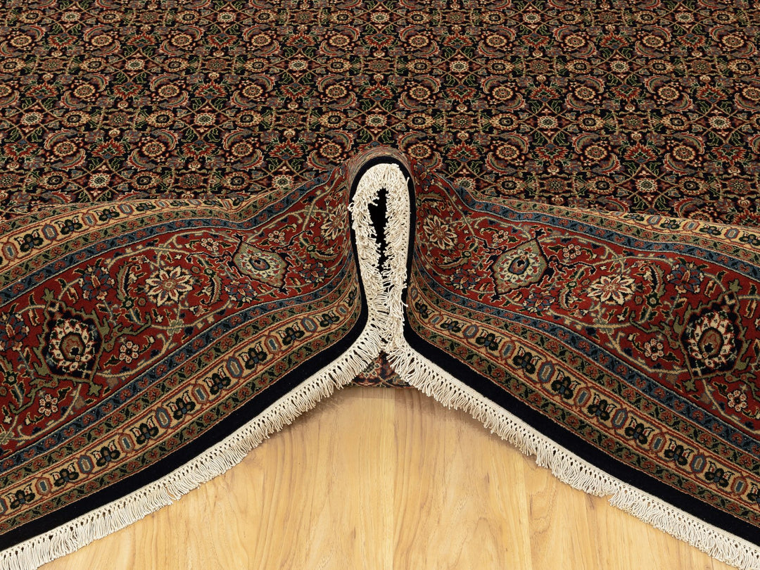 9'5" x 16'1" New Hand Knotted Black Wool Rectangle Oriental Rug - MOA10258648