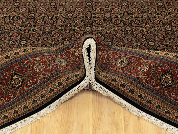 9'5" x 16'1" New Hand Knotted Black Wool Rectangle Oriental Rug - MOA10258648