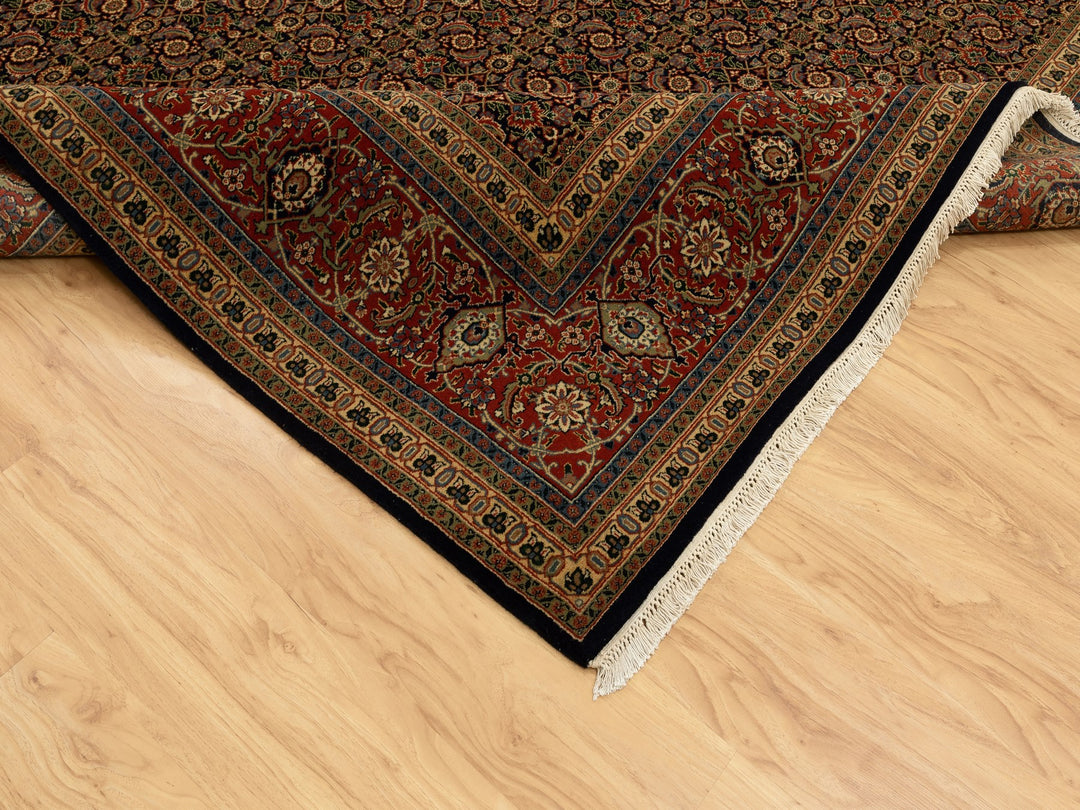 9'5" x 16'1" New Hand Knotted Black Wool Rectangle Oriental Rug - MOA10258648