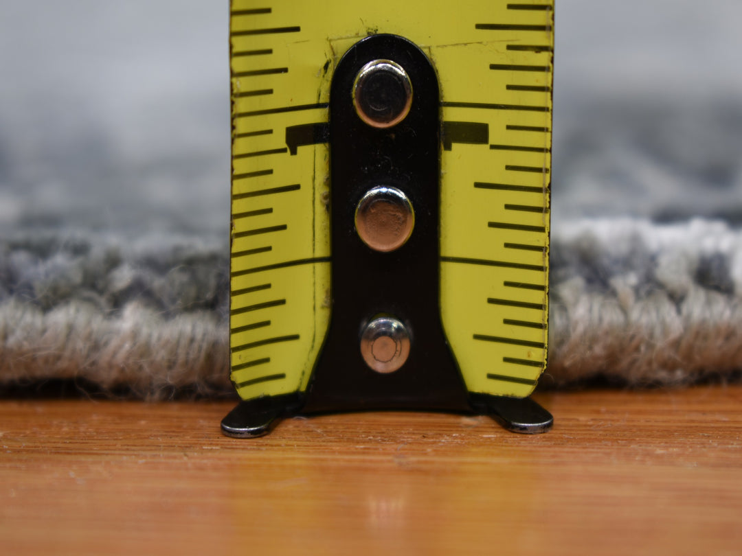 6'0" x 6'0" New Hand Knotted Grey Wool & Silk Round Oriental Rug - MOA10259002