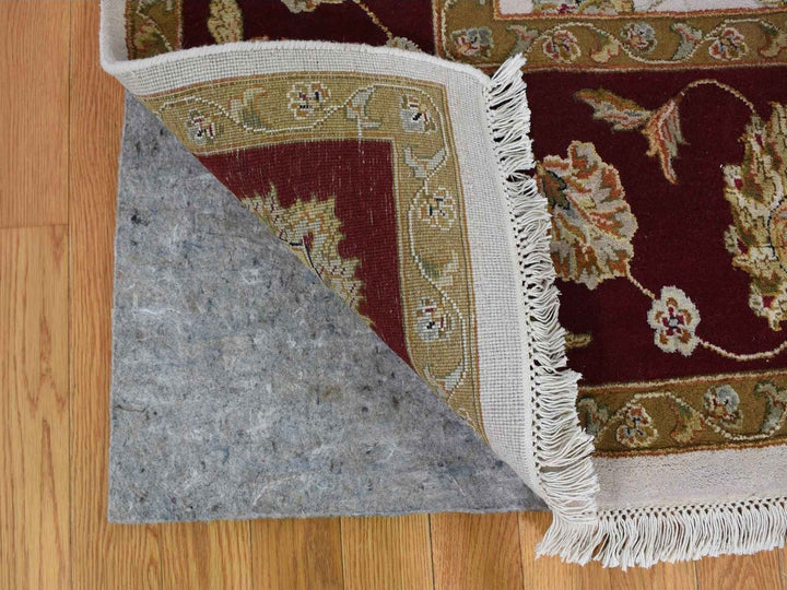 8'0" x 10'0" New Hand Knotted Ivory Wool & Silk Rectangle Oriental Rug - MOA10259009