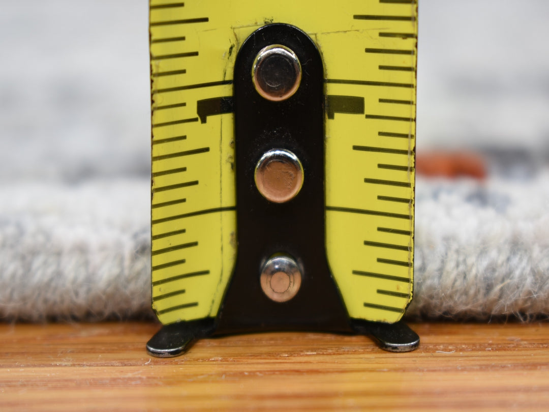 2'5" x 12'0" New Hand Knotted Grey Wool & Silk Runner Oriental Rug - MOA10259043