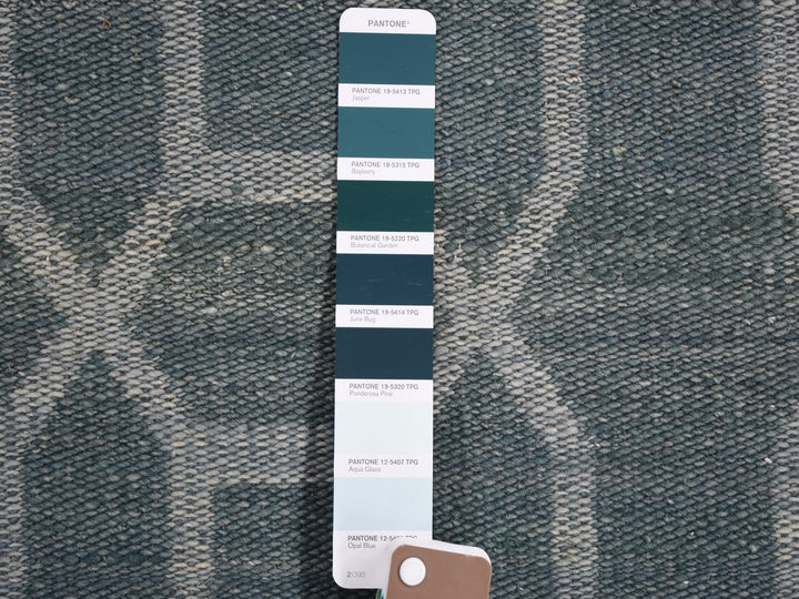 2'7" x 9'8" New Hand Woven Blue Wool Runner Oriental Rug - MOA10259118