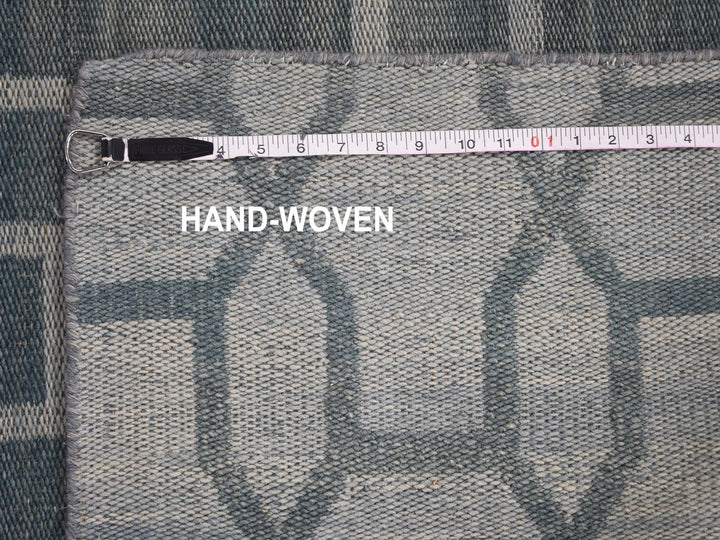 2'7" x 9'8" New Hand Woven Blue Wool Runner Oriental Rug - MOA10259118