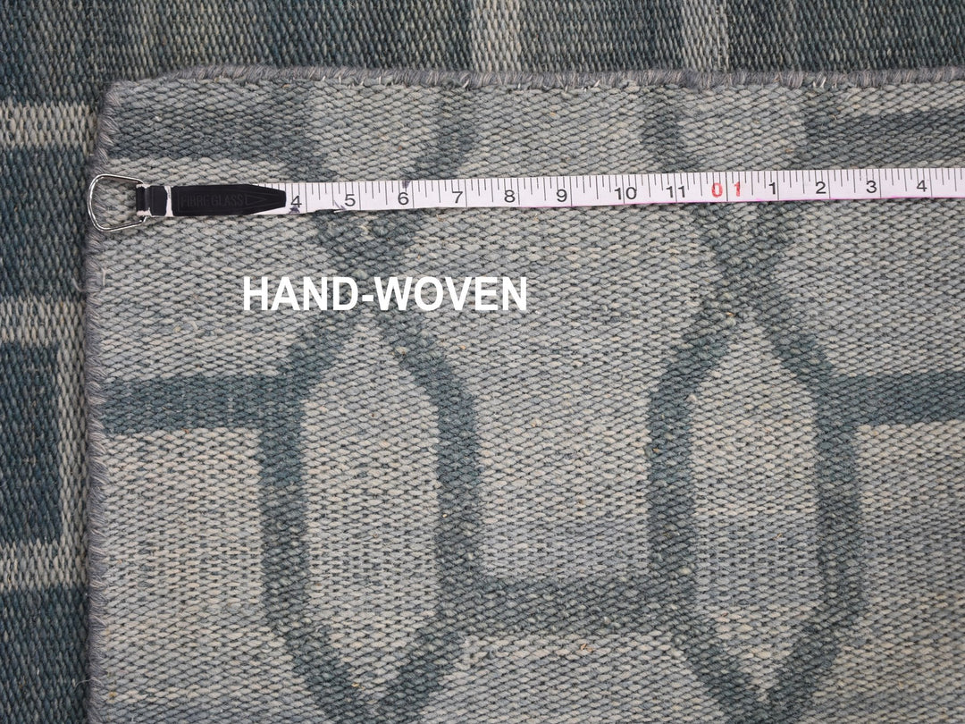 2'7" x 9'8" New Hand Woven Blue Wool Runner Oriental Rug - MOA10259118