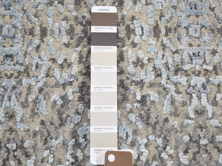 2'0" x 3'0" New Hand Knotted Grey Wool & Silk Rectangle Oriental Rug - MOA10259130