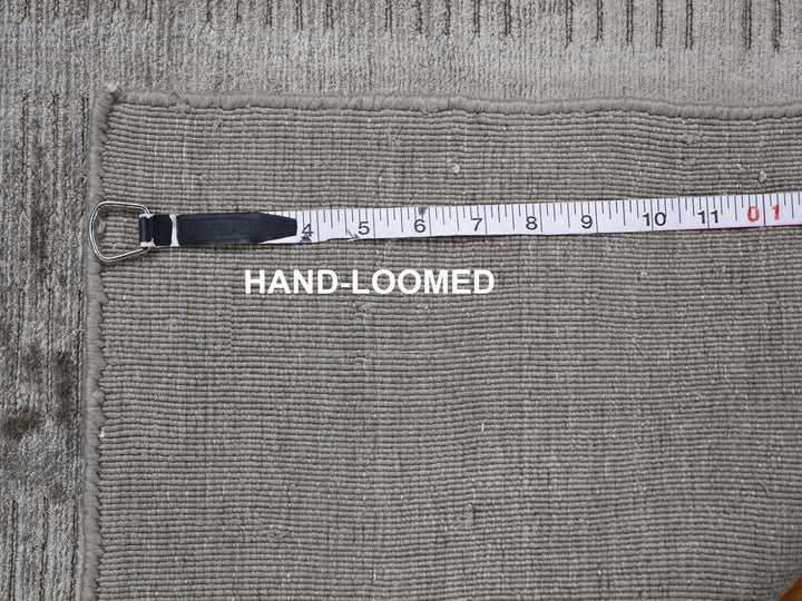 2'0" x 3'0" New Hand Loomed Grey Wool & Silk Rectangle Oriental Rug - MOA10259135