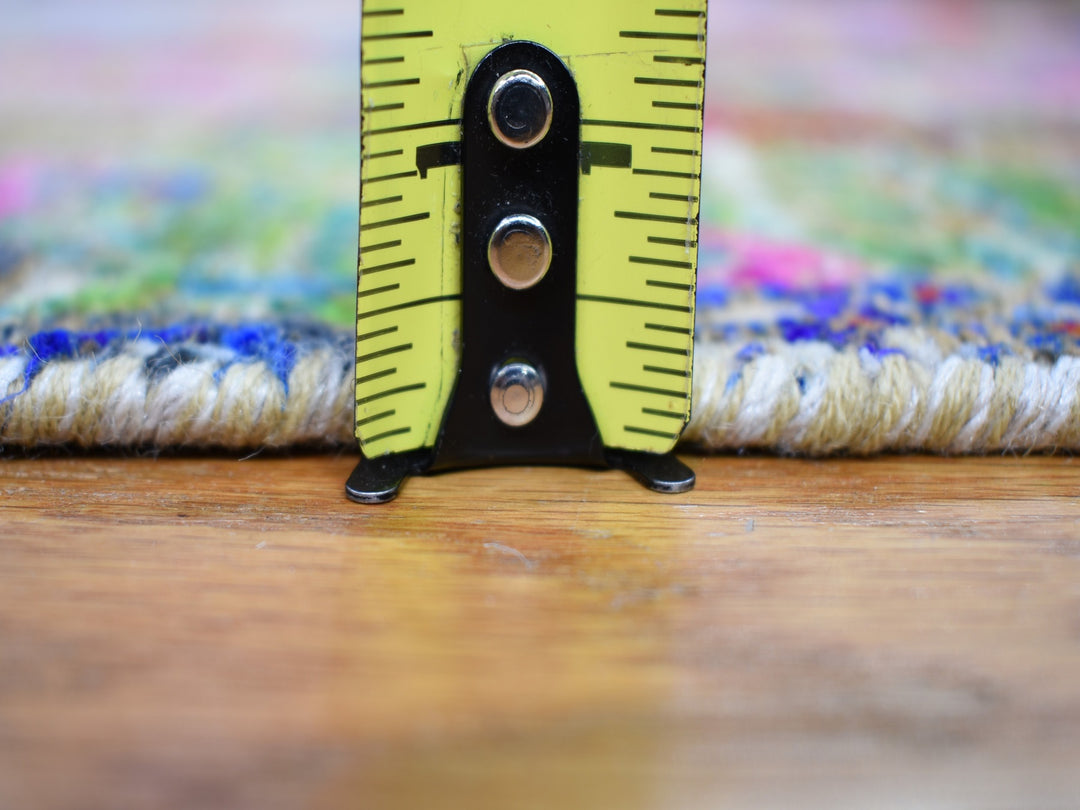 5'0" x 6'10" New Hand Knotted Yellow Wool & Silk Rectangle Oriental Rug - MOA10259152