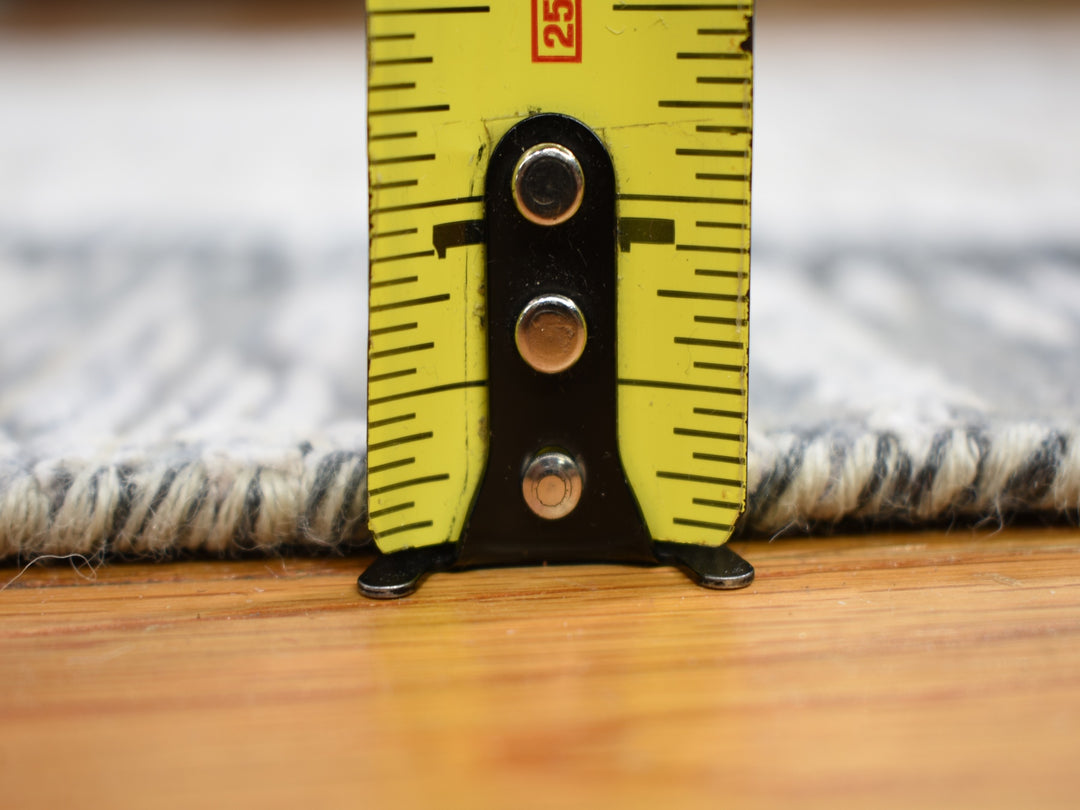 3'0" x 12'0" New Hand Knotted Grey Wool & Silk Runner Oriental Rug - MOA10259162