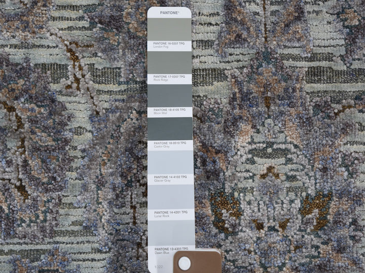 3'0" x 5'2" New Hand Knotted Green Wool & Silk Rectangle Oriental Rug - MOA10259163