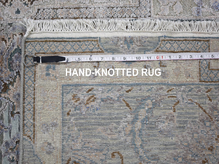 3'0" x 5'2" New Hand Knotted Green Wool & Silk Rectangle Oriental Rug - MOA10259163