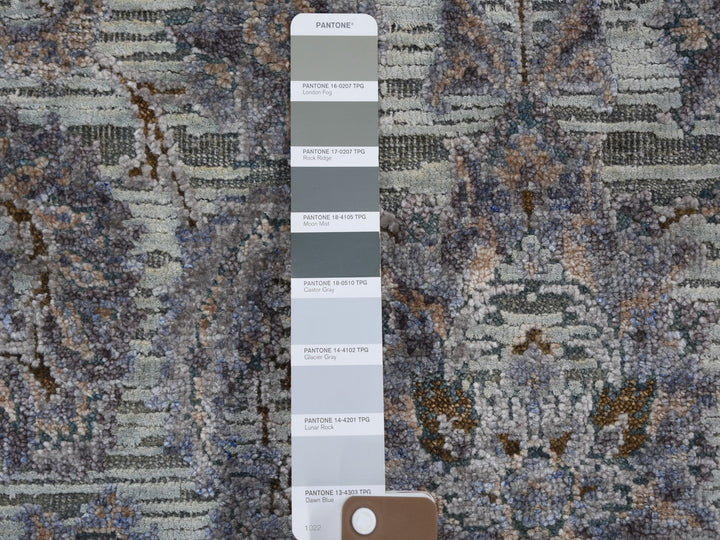 3'1" x 5'0" New Hand Knotted Green Wool & Silk Rectangle Oriental Rug - MOA10259169