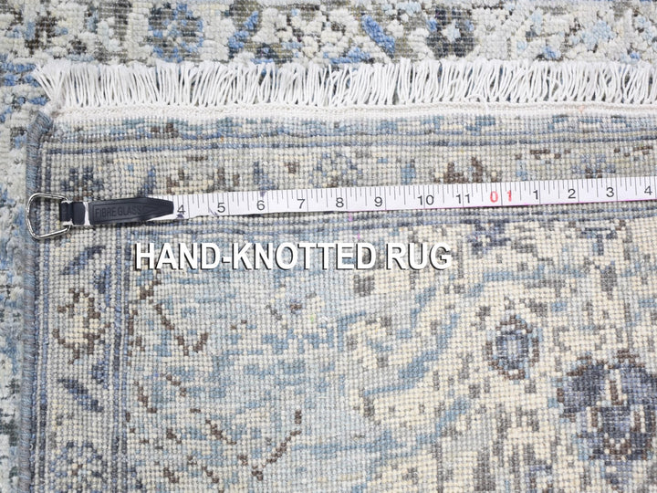 2'5" x 8'0" New Hand Knotted Blue Wool & Silk Runner Oriental Rug - MOA10259171