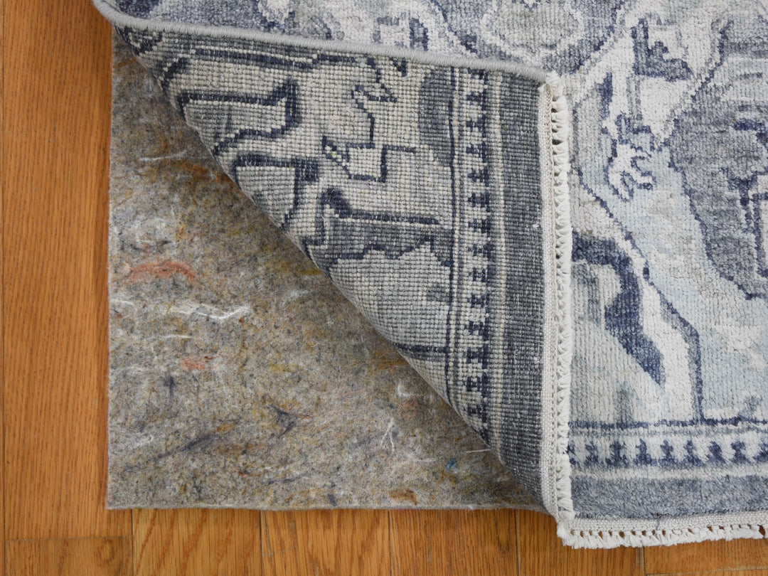 2'0" x 2'0" New Hand Knotted Ivory Wool & Silk Rectangle Oriental Rug - MOA10259184