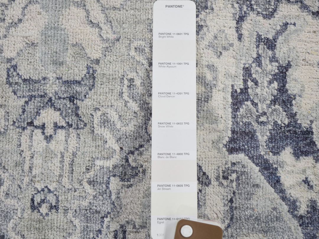 2'0" x 2'0" New Hand Knotted Ivory Wool & Silk Rectangle Oriental Rug - MOA10259184