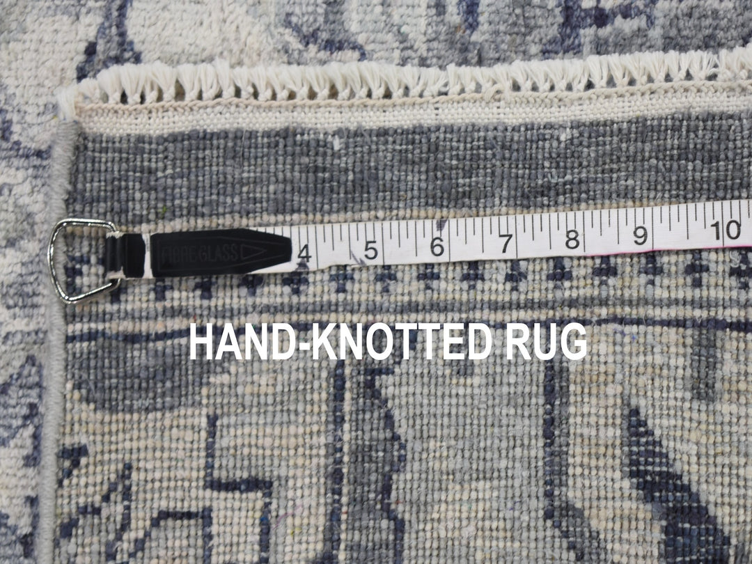 2'0" x 2'0" New Hand Knotted Ivory Wool & Silk Rectangle Oriental Rug - MOA10259184