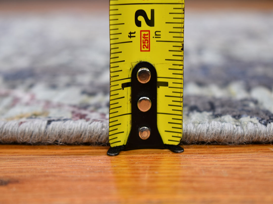 3'0" x 5'3" New Hand Knotted Grey Wool & Silk Rectangle Oriental Rug - MOA10259486