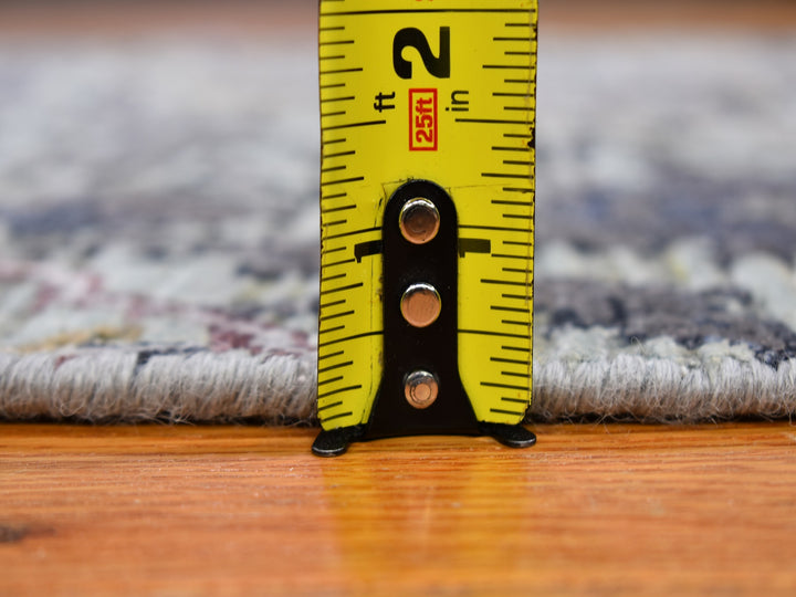 3'0" x 5'3" New Hand Knotted Grey Wool & Silk Rectangle Oriental Rug - MOA10259486