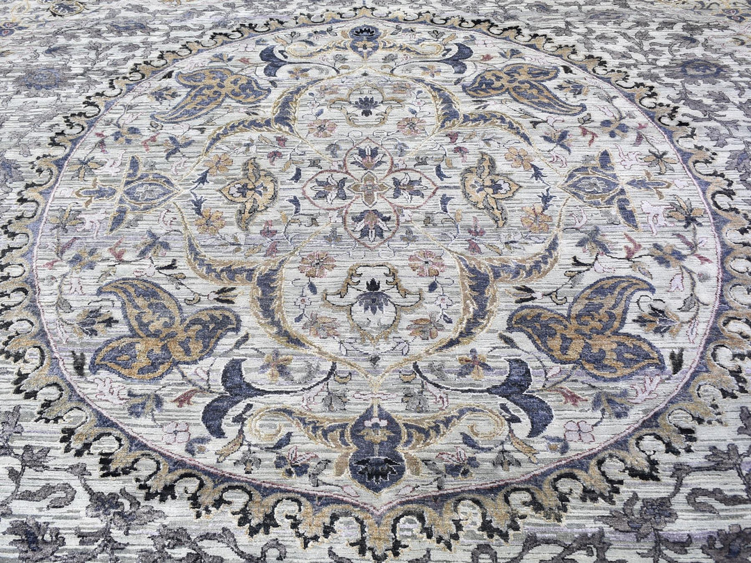 10'0" x 14'2" New Hand Knotted Grey Wool Rectangle Oriental Rug - MOA10259493