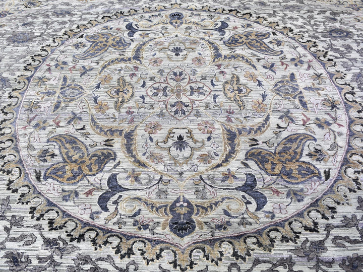 10'0" x 14'2" New Hand Knotted Grey Wool Rectangle Oriental Rug - MOA10259493